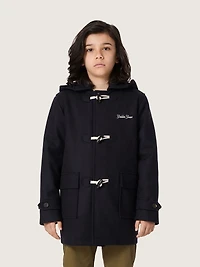 Boys’ dark blue hooded duffle coat