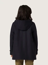 Boys’ dark blue hooded duffle coat