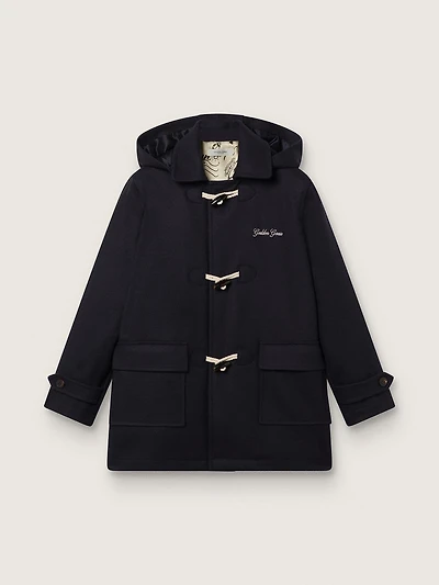 Boys’ dark blue hooded duffle coat