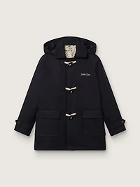 Boys’ dark blue hooded duffle coat