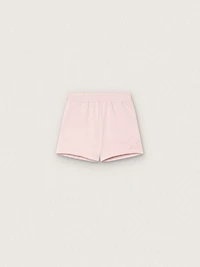 Star girls’ shorts pink cotton with patch and logo