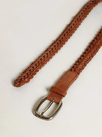Houston belt brown braided leather