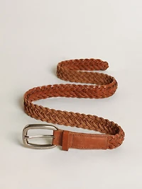 Houston belt brown braided leather