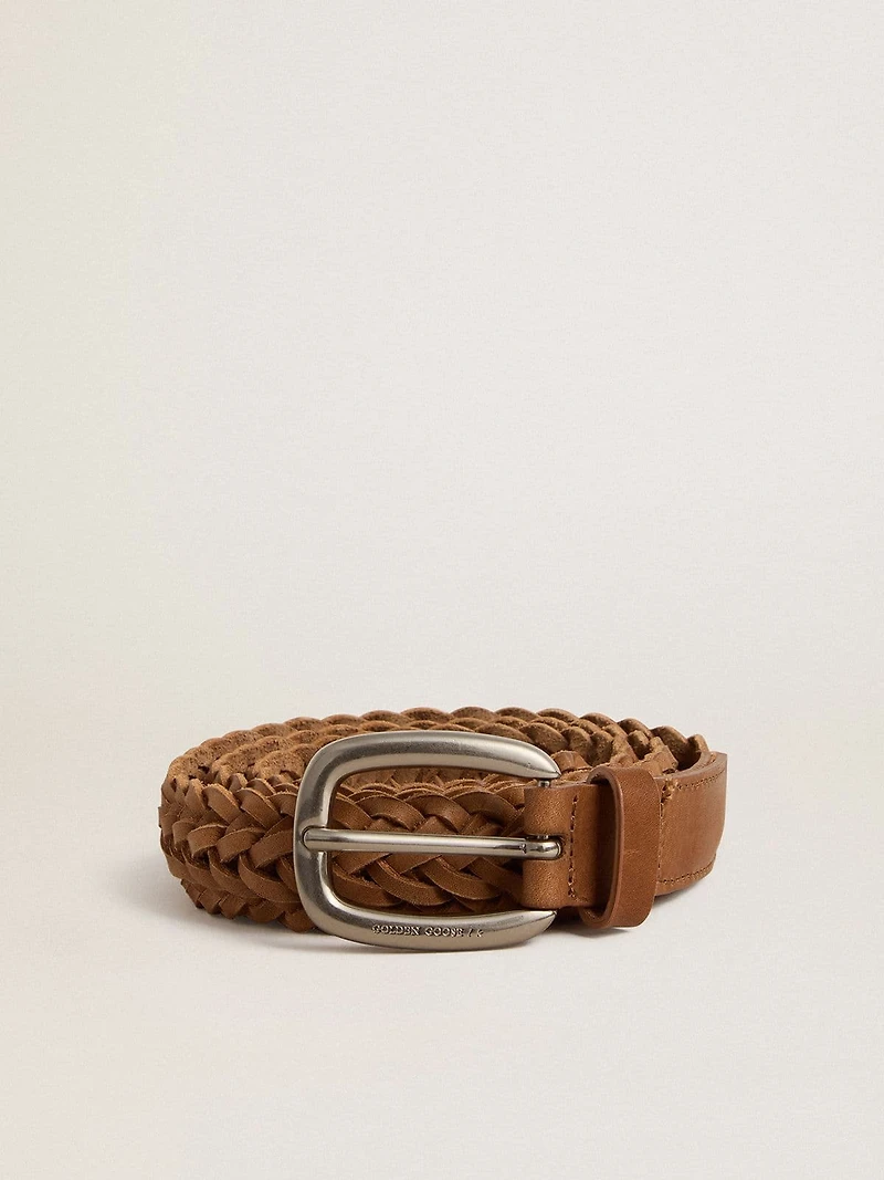 Houston belt dove-gray woven leather
