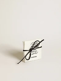 Men's lace lock with clip in old gold color with Golden lettering