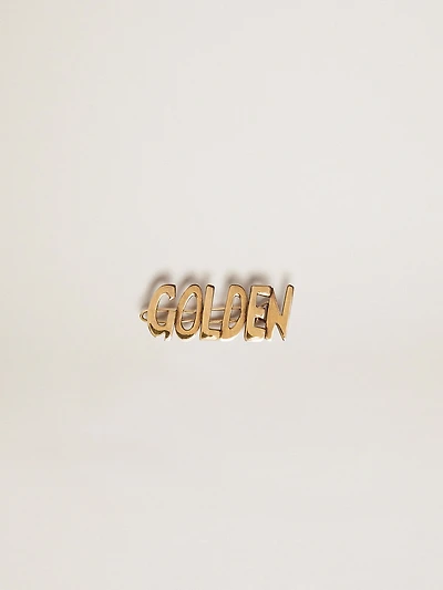 Men's lace lock with clip in old gold color with Golden lettering