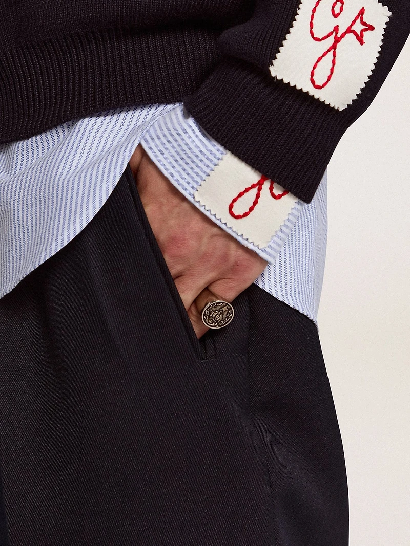 Men's signet ring in antique silver color