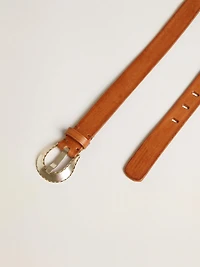 Men’s belt tan-colored washed leather