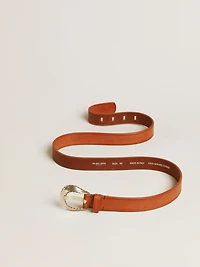Men’s belt tan-colored washed leather