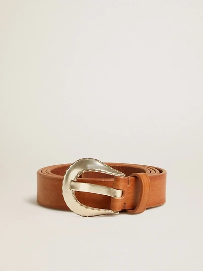 Men’s belt tan-colored washed leather
