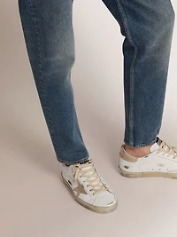 Men's Super-Star with gold sparkle foxing and lettering