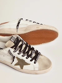 Men's Super-Star with star olive green canvas