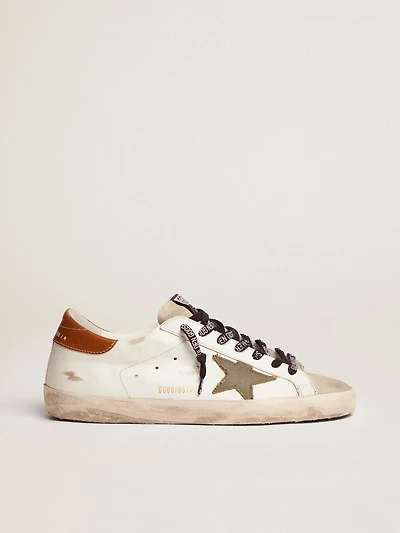 Men's Super-Star with star olive green canvas