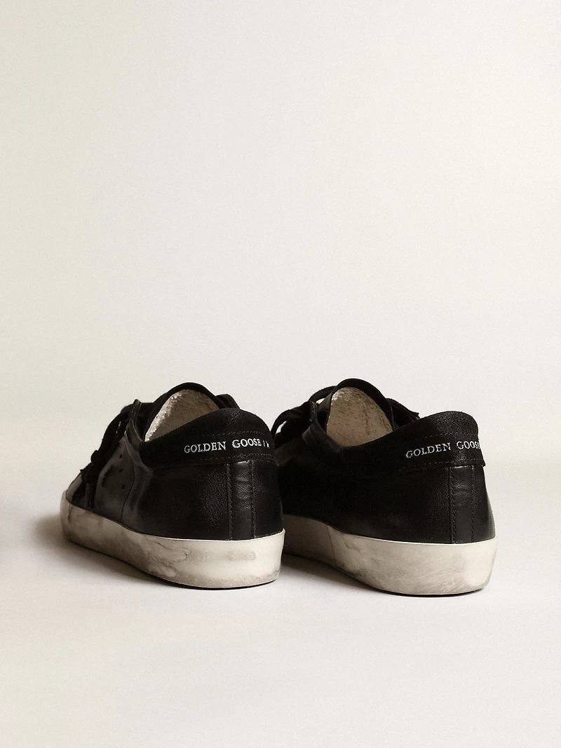 Men's Super-Star black nappa with suede star and heel tab