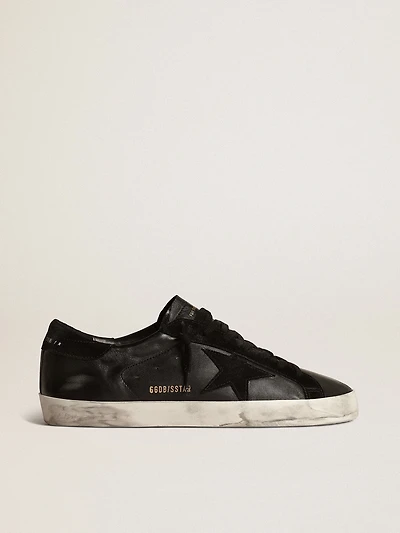 Men's Super-Star black nappa with suede star and heel tab