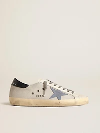 Super-Star pale silver mesh with light blue suede star