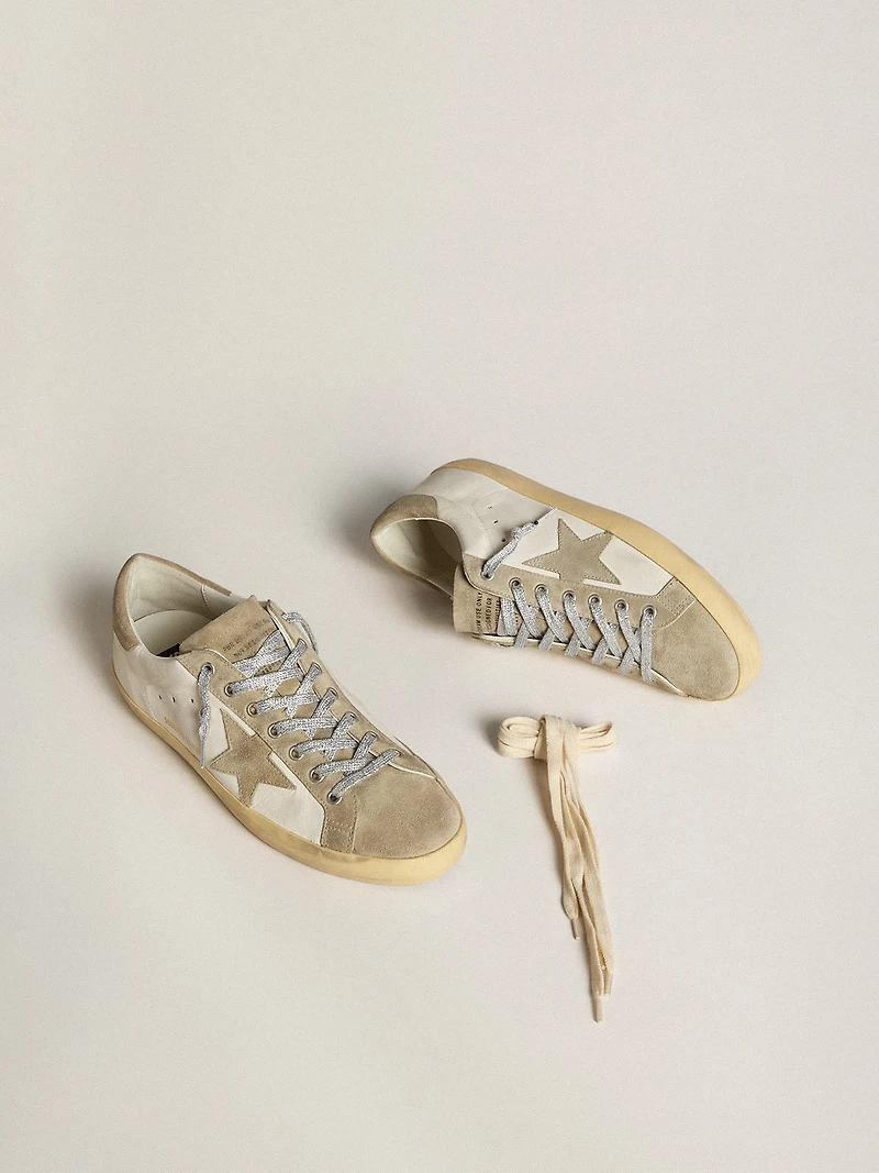Men’s Super-Star nappa with ice-gray suede star and black embroidery