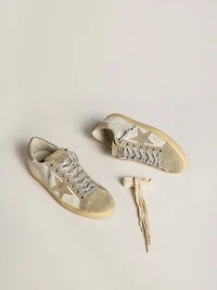 Men’s Super-Star nappa with ice-gray suede star and black embroidery