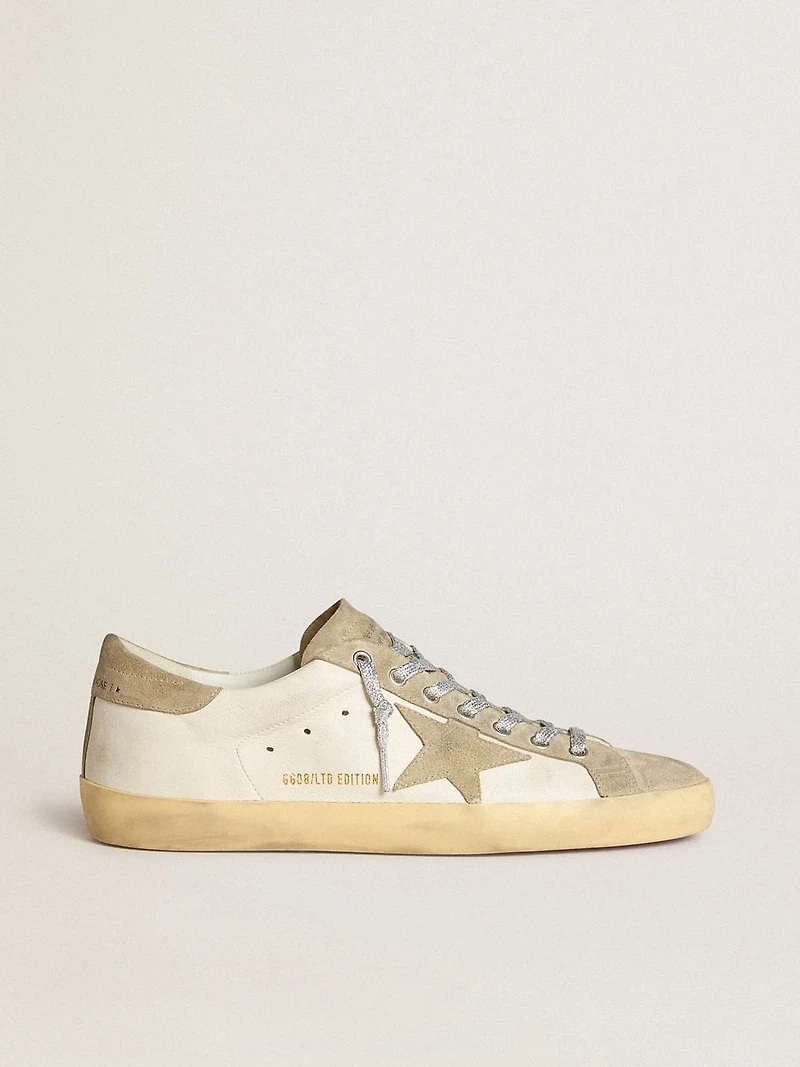 Men’s Super-Star nappa with ice-gray suede star and black embroidery