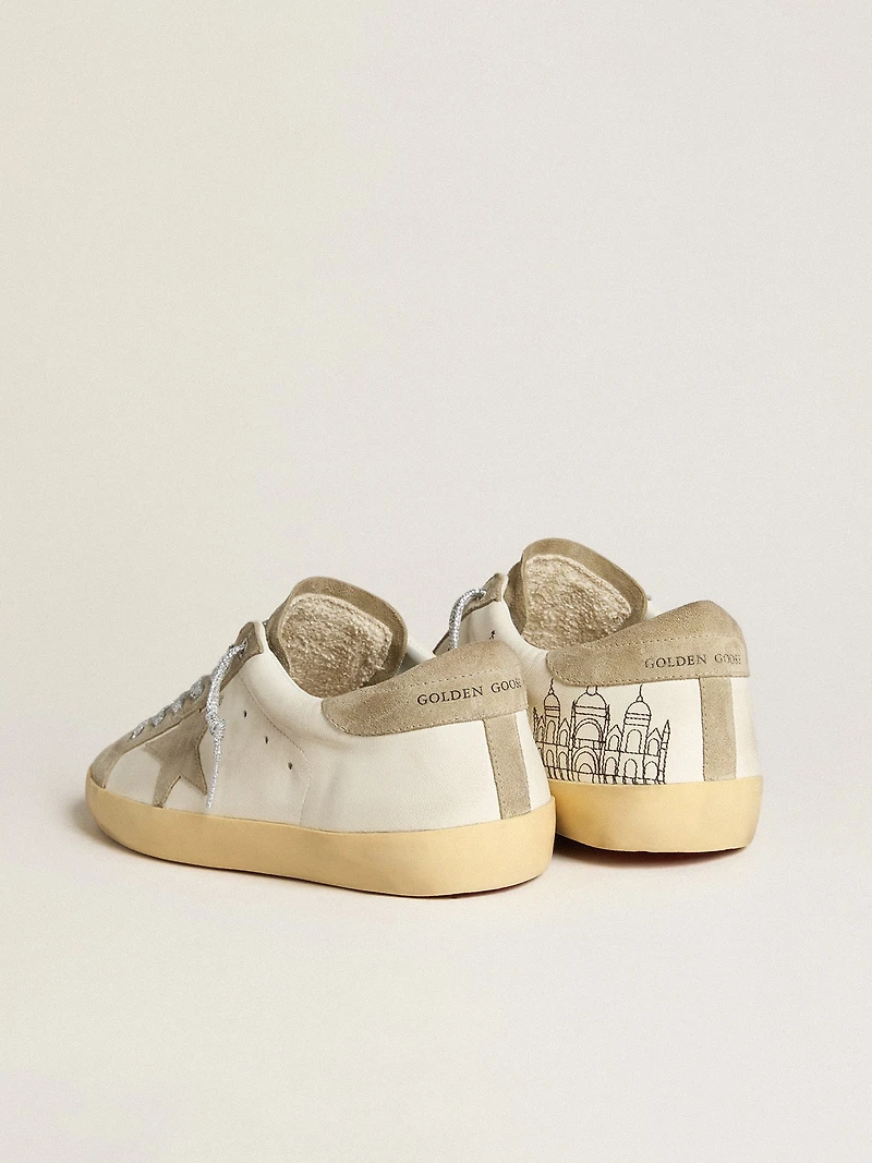 Men’s Super-Star nappa with ice-gray suede star and black embroidery
