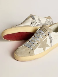 Men’s Super-Star nappa with ice-gray suede star and black embroidery