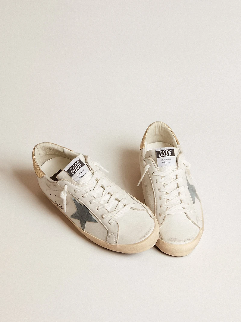 Men's Super-Star with suede star and platinum snake-print leather heel tab