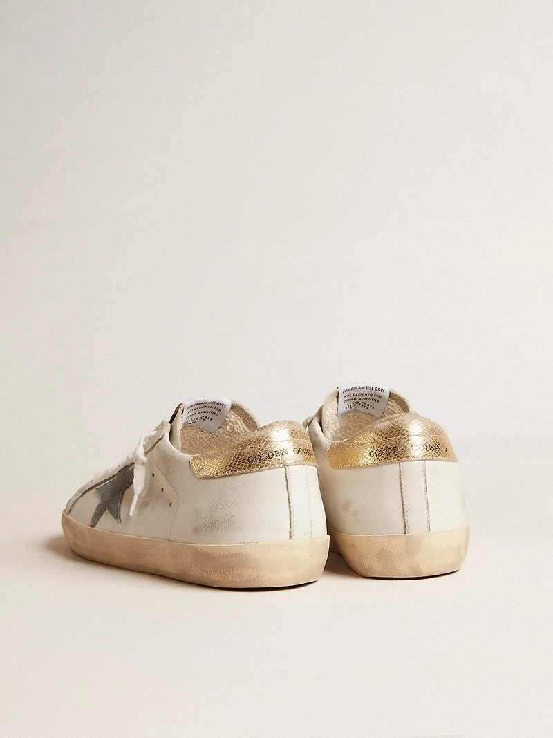 Men's Super-Star with suede star and platinum snake-print leather heel tab
