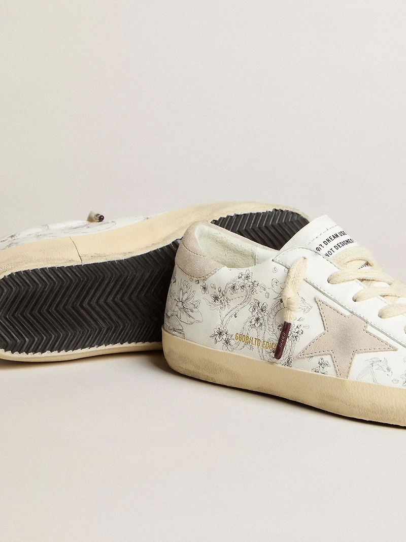Men’s Super-Star LTD CNY in white leather with lettering on the upper