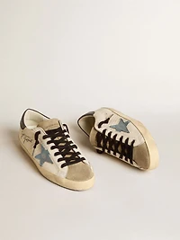 Super-Star nappa leather with light blue suede star and gray heel tab