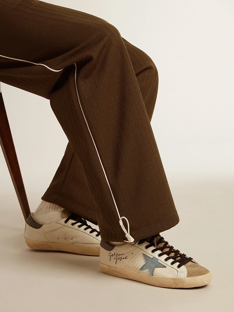 Super-Star nappa leather with light blue suede star and gray heel tab