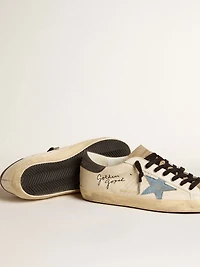 Super-Star nappa leather with light blue suede star and gray heel tab