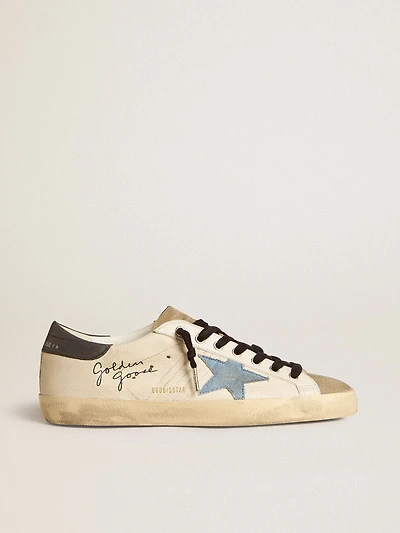 Super-Star nappa leather with light blue suede star and gray heel tab