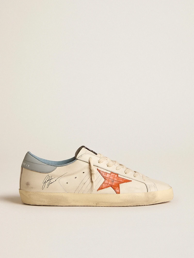Men's Super-Star with crocodile-print star and silver-blue heel tab