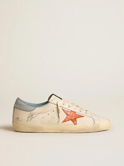 Men's Super-Star with crocodile-print star and silver-blue heel tab