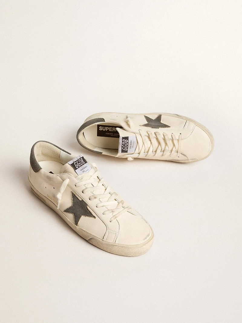 Super-Star nappa with gray suede star and heel tab