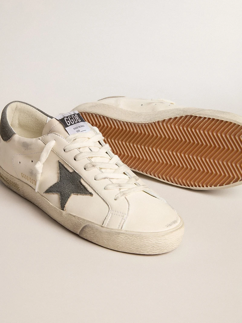 Super-Star nappa with gray suede star and heel tab