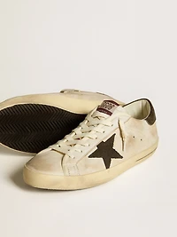 Men's Super-Star leather with black denim star and heel tab