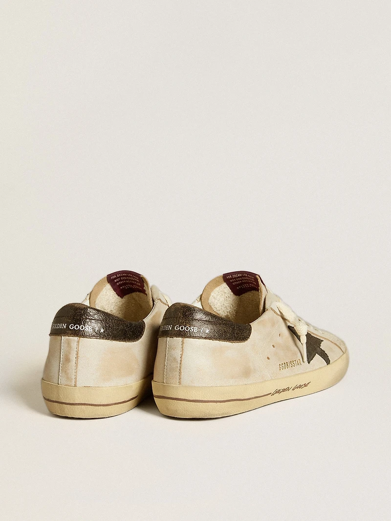 Men's Super-Star leather with black denim star and heel tab