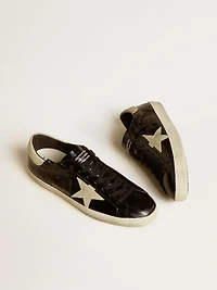 Men's Super-Star LTD black patent leather with suede star and heel tab
