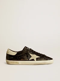Men's Super-Star LTD black patent leather with suede star and heel tab