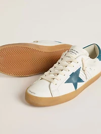Men's Super-Star leather with petrol-blue suede star and heel tab