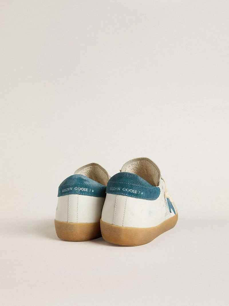 Men's Super-Star leather with petrol-blue suede star and heel tab