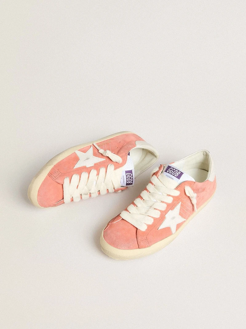 Men’s Super-Star coral suede with white leather star and heel tab