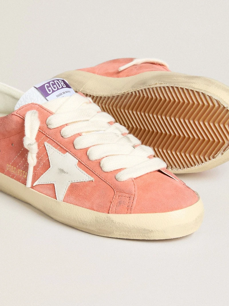 Men’s Super-Star coral suede with white leather star and heel tab
