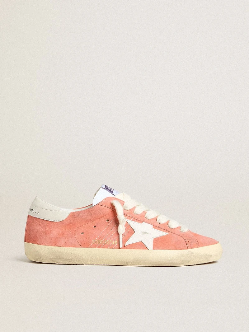 Men’s Super-Star coral suede with white leather star and heel tab