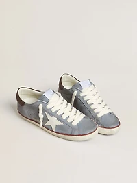 Super-Star LTD light blue nubuck leather with white star and brown heel tab