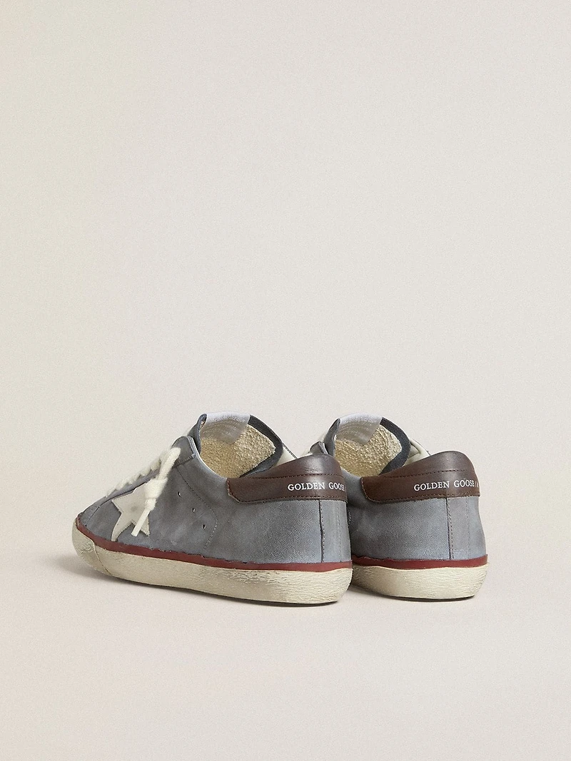 Super-Star LTD light blue nubuck leather with white star and brown heel tab