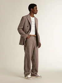 Super-Star LTD light blue nubuck leather with white star and brown heel tab