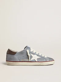 Super-Star LTD light blue nubuck leather with white star and brown heel tab