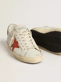 Men's Super-Star LTD nappa leather with orange star and tobacco suede heel tab